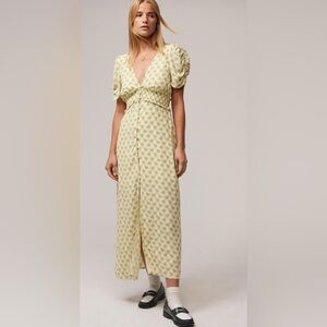 Urban Outfitters Kimchi Blue Ioni Midi Dress Yellow & Green Small